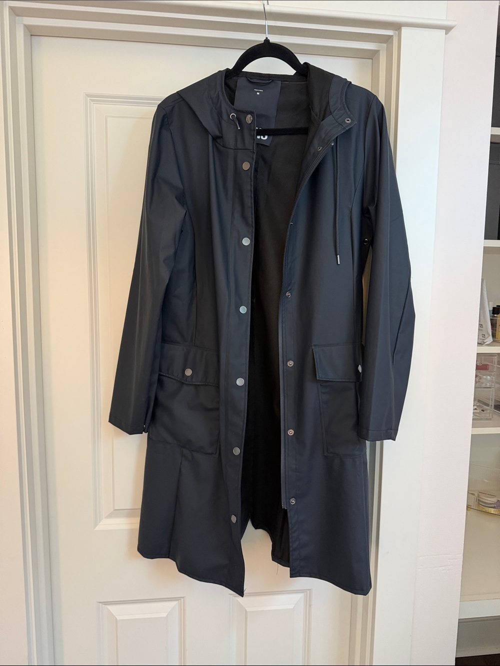 Rains Navy Curve W Trench Coat rain coat